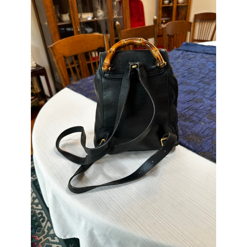 Gucci Black Leather Bamboo Handle Leather Backpack - Picture 4 of 13